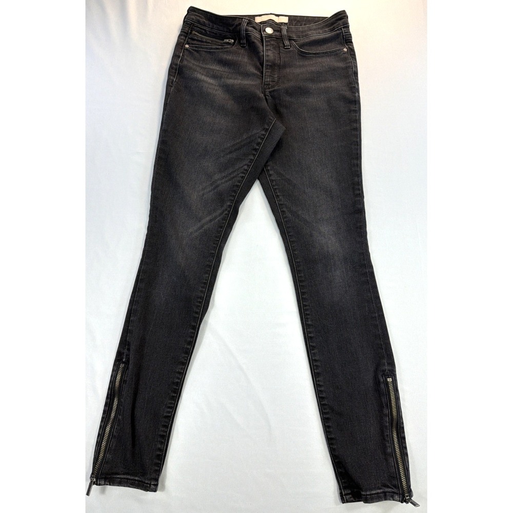 Athleta SculptTek Womens Size 4 Black Skinny Jeans Zip Ankle Stretch 28x28